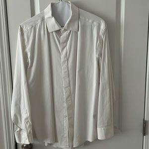 Long sleeve Mens White Alfani Dress Shirt Size Large